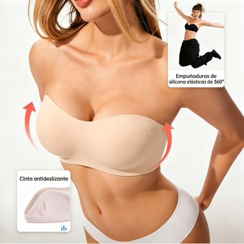 STELLA SEEK Strapless Bra, Non-Slip Bra with Non-Slip Silicone Bands
