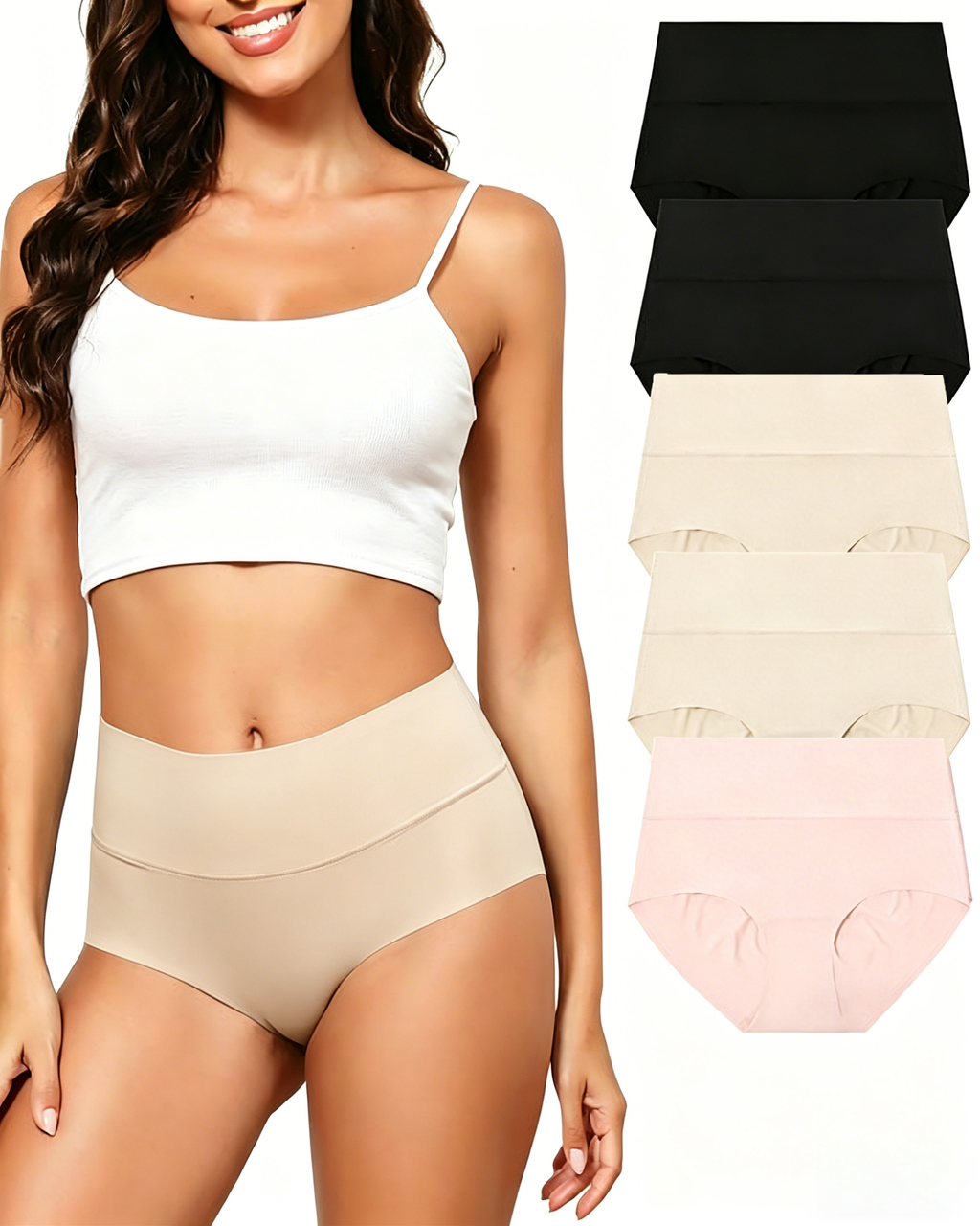 STELLASREEK Women's High Waist Seamless Panties, Full Coverage