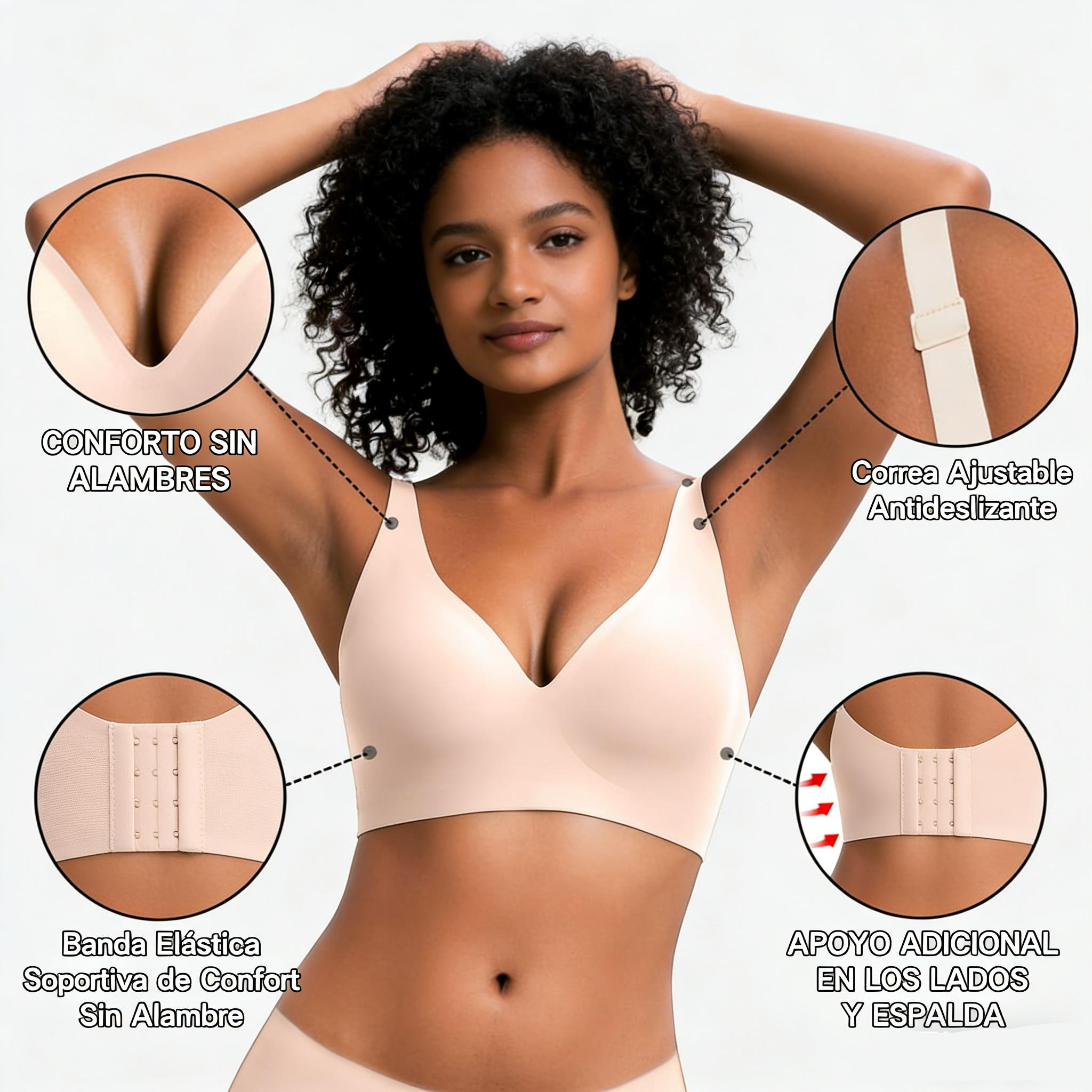 STELLARSEEK Women's Wireless Bra | Gel Push-Up, Seamless Deep V, Invisible Everyday Underwear