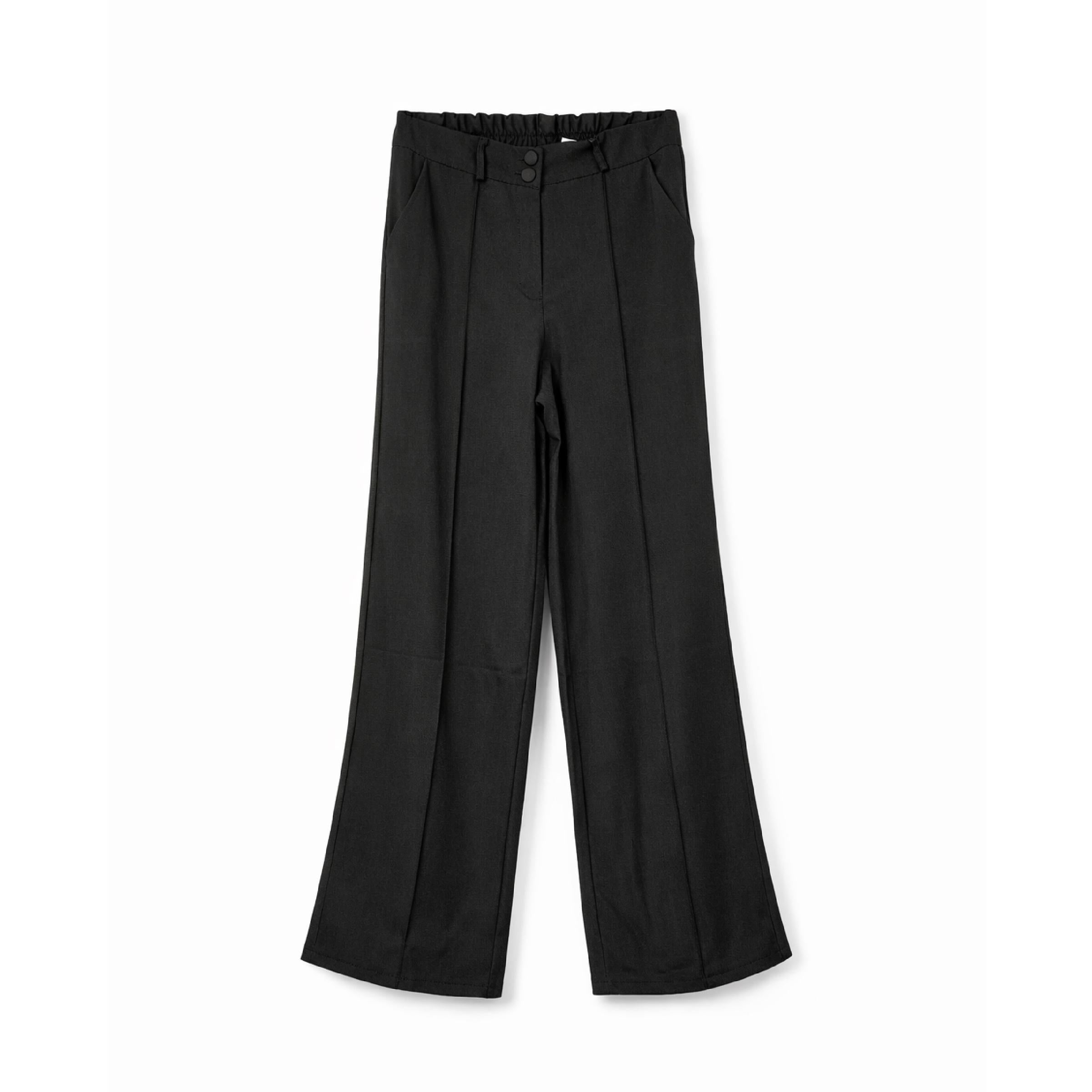 STELLA SEEK Wide Leg Trousers with Double Breasted Closure and Concealed Elastic Waistband