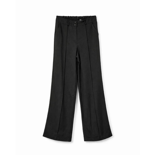STELLA SEEK Wide Leg Trousers with Double Breasted Closure and Concealed Elastic Waistband