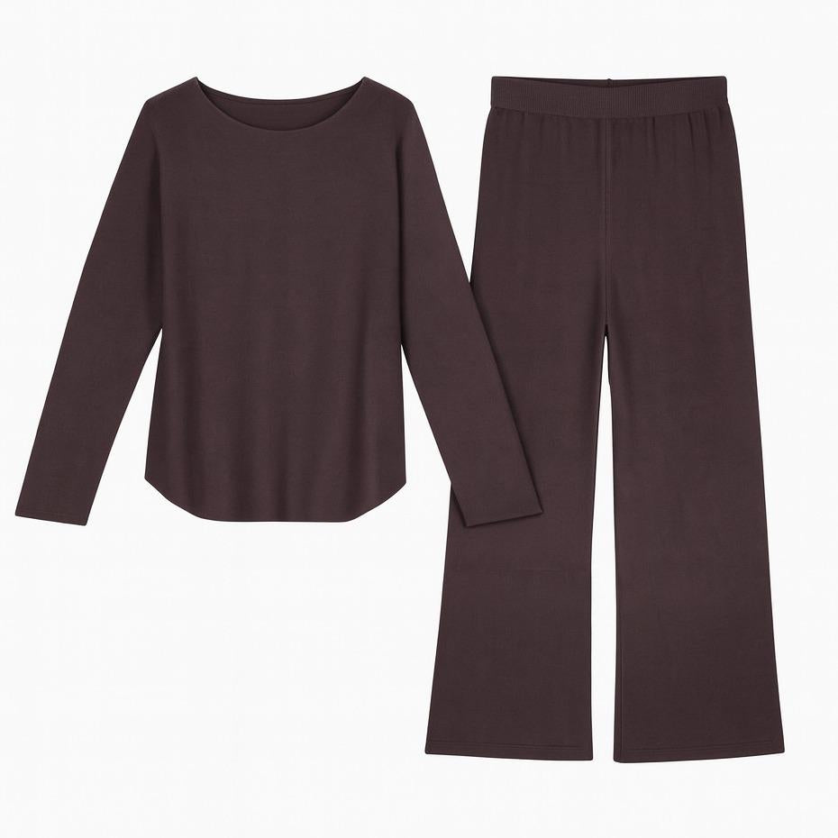 STELLARSEEK Sofia Set - Underwear Set with Long Sleeve T-Shirt and Straight Leg Trousers